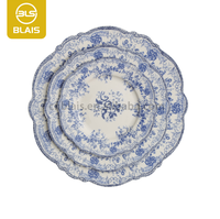 Assiettes de présentation en porcelaine fine écologique, motif floral multicolore, compatibles lave-vaisselle, pour événements de mariage, personnalisables