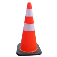 Cônes de sécurité flexibles de haute qualité de 750mm Cône en PVC de sécurité routière avec base noire