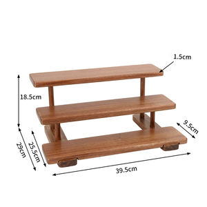 Organizador de escritorio de escalera de nogal negro Multifuncional-Estante de exhibición para maquillaje, <span class=keywords><strong>perfume</strong></span>, decoración de tocador para el hogar - Product Image 5