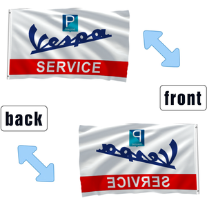 Bandera de Servicio <span class=keywords><strong>Vespa</strong></span> de 3x5 pies, Bandera de Poliéster de Doble Cara para Exteriores, Decoración para Garaje, <span class=keywords><strong>Taller</strong></span>, Motocicleta o Scooter - Product Image 2