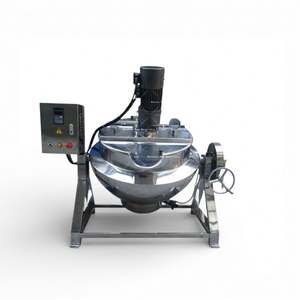 Petite chaudière industrielle alimentée au gaz liquéfié (GPL) et au gaz double, à conductivité vapeur, à bain-marie à huile chaude, avec agitateur - Product Image 1