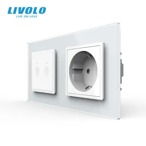 Livolo EU Standard 1 Gang Touch Switch with Wall Socket Electrical Outlet