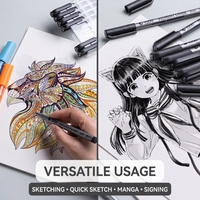 Stylo à dessin à pointe fine STA 9, encre noire pigmentée, résistant à l'eau, marqueurs permanents pour le dessin et le tracé de détails