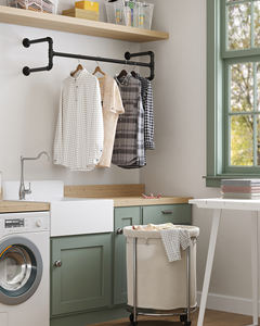 طقم تعليق ملابس للأنابيب الصناعية متعددة الأغراض من SONGMICS لغرفة الغسيل ، طقم من <span class=keywords><strong>2</strong></span> رف تجفيف مثبت على الحائط - Product Image 2