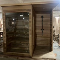 Sauna extérieur multi-personnes étanche en promotion avec douche séparée et pelle à sauna pour spa domestique et commercial