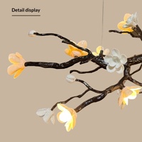 Lustre moderne en céramique florale, style branche d'arbre, linéaire, pour salle de thé, table à manger, salon
