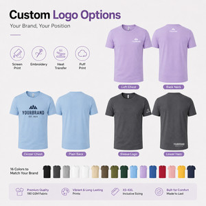 เสื้อยืดโลโก้สั่งทำ 190GSM ผ้าไลโอเซลล์ คอตตอน สแปนเด็กซ์ เนื้อผ้านุ่มพิเศษ ยืดได้ 4 ทิศทาง ขายส่ง เสื้อยืดเปล่าคุณภาพพรีเมียม ไซส์ XS-6XL สีลาเวนเดอร์ - Product Image 2