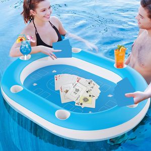 Mesa de Póker Inflable para Piscina con Portavasos, para Juegos de Piscina, Diversión de Verano, Material EVA - Product Image 4