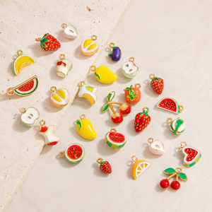 Colgante de Frutas DIY Hecho a Mano al por Mayor, Chapado en Oro de 18K, Aleación de Acero Inoxidable, Pequeños Dijes de Moda, Joyería de Tendencia - Product Image 5