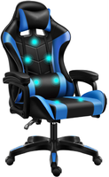 Chaise de jeu de course de joueur de bureau, chaises de jeu ergonomiques en cuir avec réglable et massage, les couleurs de chaise peuvent être personnalisées
