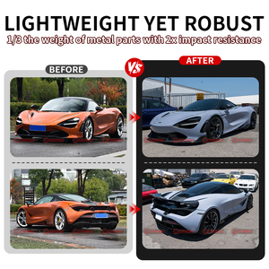 Kit de carrocería de fibra de carbono seca estilo Vors para McLaren 720S: Labio delantero, labio trasero, guardabarros y faldones laterales. - Product Image 2