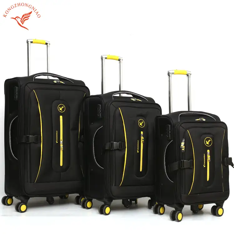 Factory New Design Aluminum Trolley 4 Wheels Luggage Travel Trolley Suitcase Best Selling High Quality Waterproof Fabric Luggage