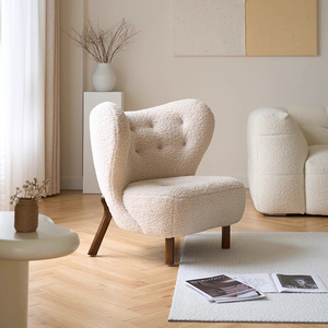 <span class=keywords><strong>Fauteuil</strong></span> individuel en polaire d'agneau style Ins, <span class=keywords><strong>fauteuil</strong></span> d'appoint <span class=keywords><strong>design</strong></span> blanc de luxe léger nordique avec <span class=keywords><strong>repose</strong></span>-pieds pour salon - Product Image 4