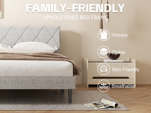 Ensemble <span class=keywords><strong>de</strong></span> meubles <span class=keywords><strong>de</strong></span> décoration intérieure d'appartement en <span class=keywords><strong>bois</strong></span> massif moderne avec cadre <span class=keywords><strong>de</strong></span> <span class=keywords><strong>lit</strong></span>, pied <span class=keywords><strong>de</strong></span> <span class=keywords><strong>lit</strong></span> et tête <span class=keywords><strong>de</strong></span> <span class=keywords><strong>lit</strong></span> en tissu - Product Image 2