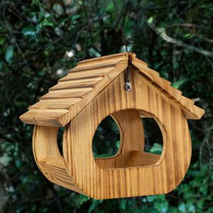Massief Patroon Houten Vogelhuis Unieke Zonnebloemzaad Feeder Voor Blauwe Kardinaal Vink Voor Achtertuin Balkon Tuinhuisje Of Kasteel - Product Image 4