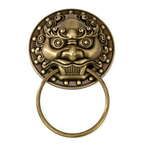 Battant de porte en laiton de style antique chinois, 15 cm, motif tête de lion, pour porte en bois - Product Image 4