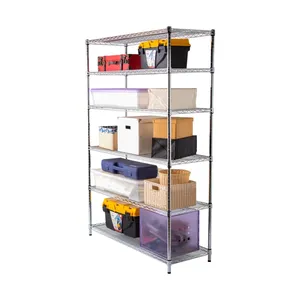AMJ High Quality Commercia Adjustable Carbon Steel 6 Tier Steel Epoxy Wire Shelves Shelving