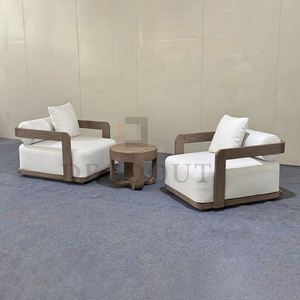 फैक्टरी कई डिजाइनों सहा आधुनिक आउटडोर सागौन सोफा सेट फर्नीचर ठोस टीक उद्यान सोफे - Product Image 5