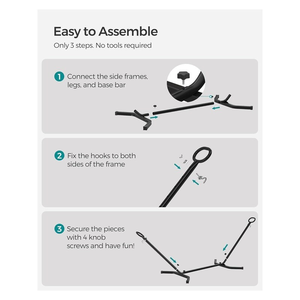 Double <strong>Hammock</strong> with Steel <strong>Frame</strong> Stand Portable <strong>Hammock</strong> <strong>for</strong> Outdoor Garden - Product Image 3