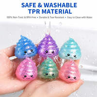 Jouet Squishy Caca Pailleté Amusant avec LED, Doux et Anti-stress, Idéal pour les Cadeaux de Fête et les Anniversaires d'Enfants