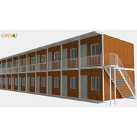 Maison de pré-assemblée de luxe, conteneur à deux étages, pour construction d'appartement, portable, 60 ou 40 pieds