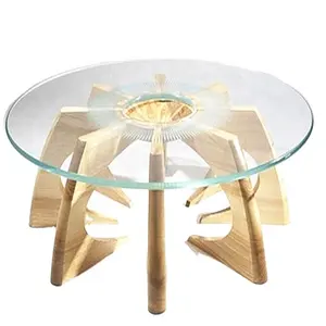 Table centrale en verre design plateau en verre cadre en acier inoxydable table à manger en verre trempé stratifié