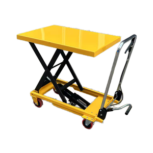 Chariot de plate-forme élévatrice à ciseaux en acier portable d'une capacité de 330 lb Chariot élévateur à main à quatre roues Chariot de <span class=keywords><strong>table</strong></span> élévatrice personnalisable OEM - Product Image 1