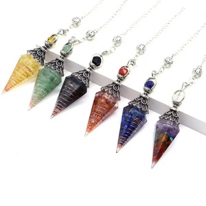 Péndulo de Adivinación Infantil de Alta Calidad Chapado en Oro, Colgante Hexagonal con Cristales y Diamantes de Imitación, Regalo Oculto - Product Image 1