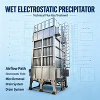 Precipitador Electrostático Industrial (ESP) para la Purificación de Aerosoles y Niebla de Gases Residuales de Unidades de Coqueación Petroquímica