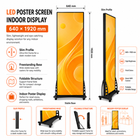 Écran d'affichage LED haute luminosité Gob Process P2/P2.5 640*1920mm, écran pliable intelligent Wifi, affichage portable pour activités intérieures