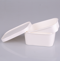 Vente en gros de bols à salade en papier kraft biodégradable, conteneur rectangulaire avec couvercle, logo personnalisé, 500 ml, 650 ml, 750 ml, 1000 ml pour restaurant