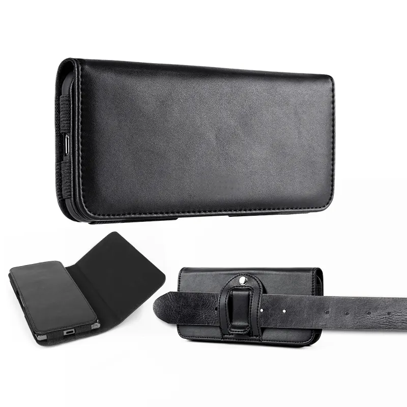 Wholesale Luxury PU Leather Waist Bag For Universal Smart Phone Pouch Holster With Belt Clip