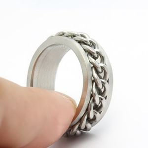 Anillos de Cadena Muy Modernos para Hombre, Acero Inoxidable 316, Envío Gratis, Anillo de Acero de Titanio, Joyería - Product Image 5