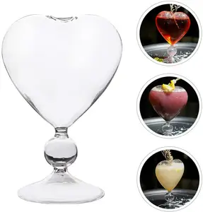 Amazon Bán Chạy Nhất Sáng Tạo Hình Trái Tim Cocktail Glass Cup Borosilicate Thủy Tinh Rượu Duy Nhất Martini Ly