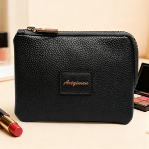 Organizador de Cosméticos de Cuero Vegano Personalizado para Regalos de Fiesta Nupcial con Logotipo Personalizado, Bolsa de Viaje con Apertura Ancha y Plana - Product Image 6