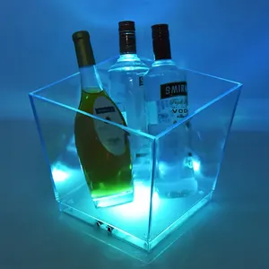 Tùy Chỉnh Hình Vuông Khác Nhau 5L 10L Nhựa PS PP Ánh Sáng LED Xô Đá Cho Off Màu Sản Xuất Bia Cũ Milwaukee Cũ Vienna - Product Image 3