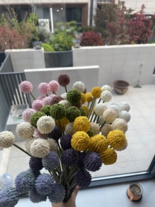 Offre Spéciale – Fleurs Artificielles <span class=keywords><strong>Billy</strong></span> Ball, 7 Tiges, 7 Têtes, 62 cm – Fleurs Boules Dorées pour Décoration Mariage, Maison, Fête, Festival, Vacances - Product Image 6