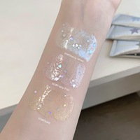 SHAQINUO Maquillage Visage Fard à paupières Paillettes Brillantes Gelée Étoile Diamant Brillant Enlumineur Gel Texture Délicate Paillettes Liquides