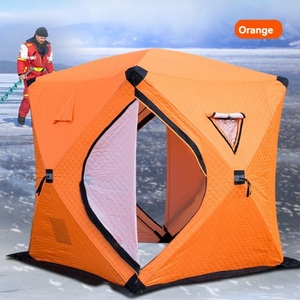 Tente de pêche sur glace isolée à 3 couches, tente d'hiver automatique pop-up pour 1 à 6 personnes avec cheminée pour sauna et pêche sur glace - Product Image 3