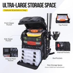 <span class=keywords><strong>Sac</strong></span> <span class=keywords><strong>à</strong></span> <span class=keywords><strong>dos</strong></span> de <span class=keywords><strong>pêche</strong></span> imperméable de grande capacité pour le stockage de leurres et d'équipements de <span class=keywords><strong>pêche</strong></span> - Product Image 2