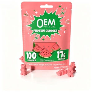 Gummies protéinés végétariens OEM (Saveur Framboise ou Saveur Personnalisée) Suppléments à base de plantes pour adultes - Product Image 1