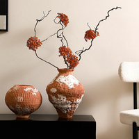 Vase en Céramique Rustique Vintage Personnalisé, Récipient pour Fleurs Séchées, Décoration Intérieure, Ornement de Bureau, Vente en Gros