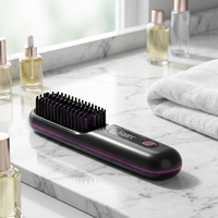 Lisseur de barbe sans fil rechargeable par USB, ions négatifs, chauffage rapide, brosse chauffante sans fil pour hommes, coiffage portable