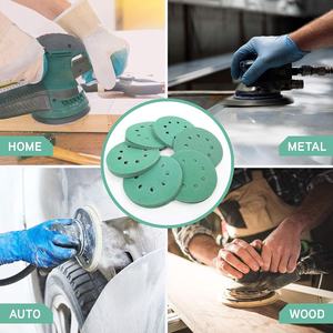 Werkseitig 150mm Keramik-Schleif werkzeug mit rundem Klett verschluss für Metalls chleif papiers cheibe - Product Image 6