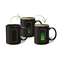 Magic Mugs taza que cambia de calor de Color, taza de café negra para la venta al por mayor personalizada