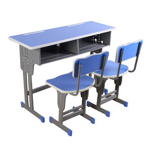 Bureaux doubles Chaises Fabricant direct Cours de tutorat Tables de formation Bureaux à hauteur réglable Écoles Métal moderne renforcé - Product Image 5