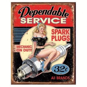Letrero Metálico Vintage Bombshell, Decoración de Pared Retro con Diseño de Pin-up, Impresión Decorativa Nostálgica - Product Image 4
