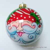 Boule de Noël artisanale peinte à la main, boule en verre avec un design décoratif élégant pour les décorations d'arbre de Noël