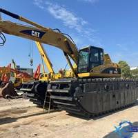 Mejor estado Rendimiento Usado Caterpillar CAT 320CL 320 Excavadora anfibia 18m Brazo extendido Swamp Buggy Equipo pesado