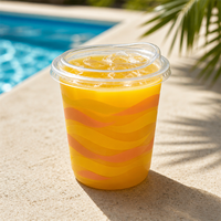 Gobelet jetable 90 mm pour milkshake glacé et boissons froides, avec couvercle en PET transparent à grand trou et ouverture large en forme d'arche – Vente chaude usine